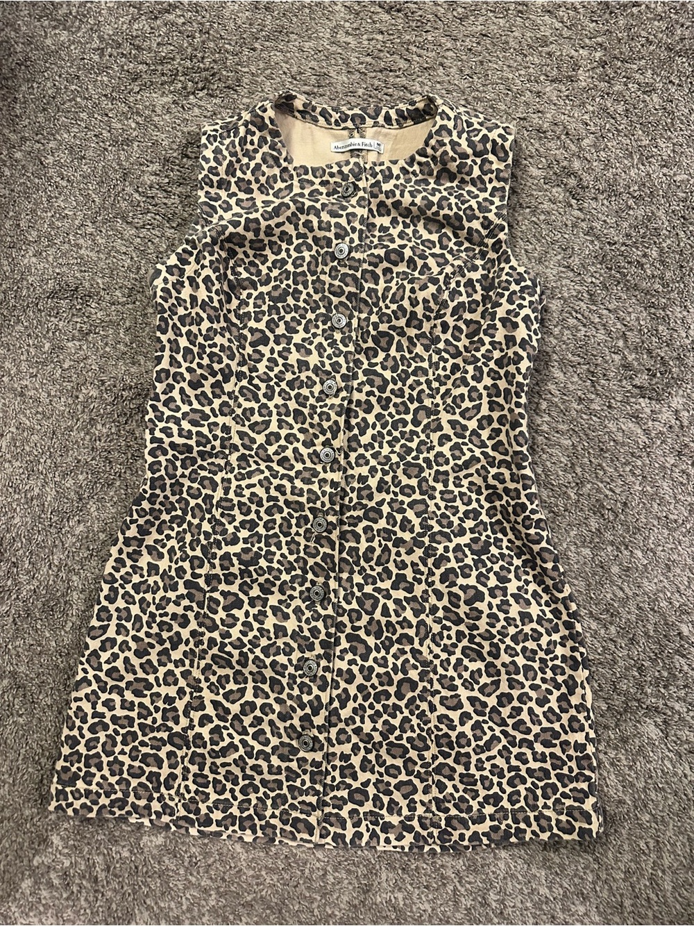 Abercrombie & Fitch Leopard Print Mini Dress - Beige/Black